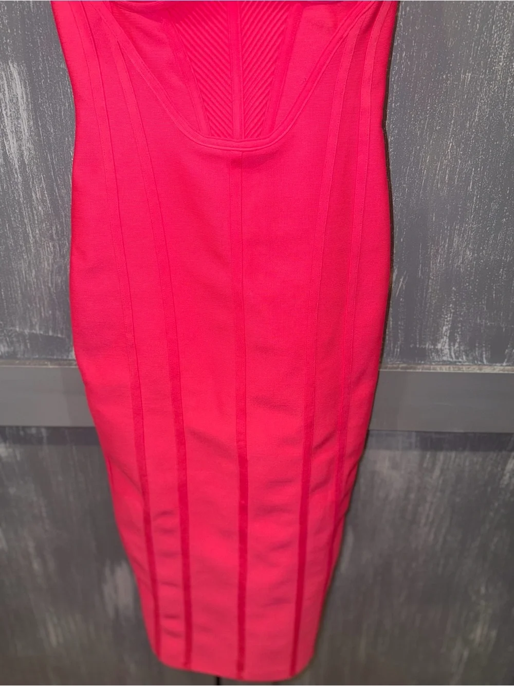 Fashion Nova Victoria Hot Pink Bandage Corset Midi Dress – Size S NWT